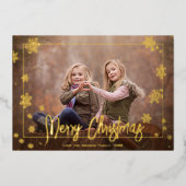 Foto van Elegant Merry-kerstscript Folie Feestdagenkaart (Voorkant)