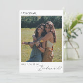 Foto van Elegant minimalist Bridesmaid Kaart (Staand voorkant)