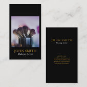 Foto van Elegant Minimalist Makeup Artiest Brushes Visitekaartje (Voorkant / Achterkant)
