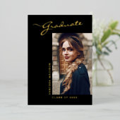 Foto van Elegant modern script | Aankondiging Afst (Staand Voorkant)