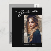 Foto van Elegant modern script | Aankondiging Afst Briefkaart (Voorkant / Achterkant)