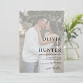 Foto van Elegant Modern Silver Gray Wedding Kaart (Staand voorkant)