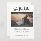 Foto van Elegant Modern Trendy Chic Save The Date (Voorkant / Achterkant)