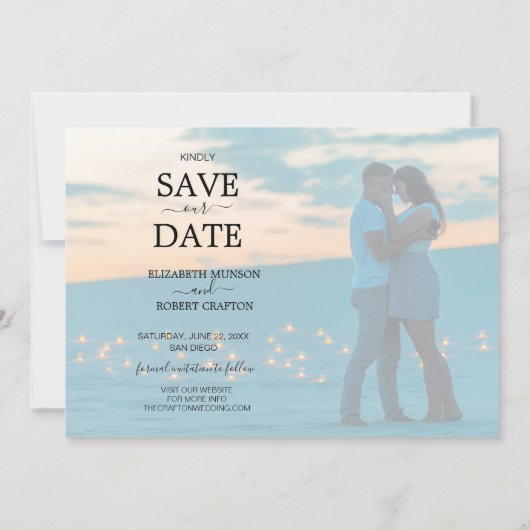 Foto van Elegant Modern Wedding Save The Date (Achterkant)