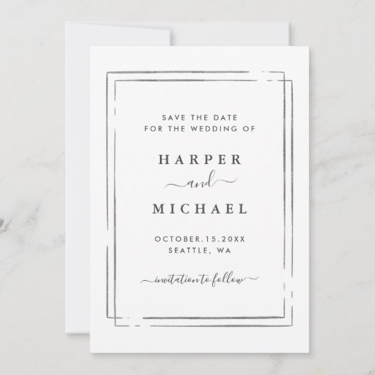 Foto van Elegant & Modern Wedding Save The Date (Achterkant)