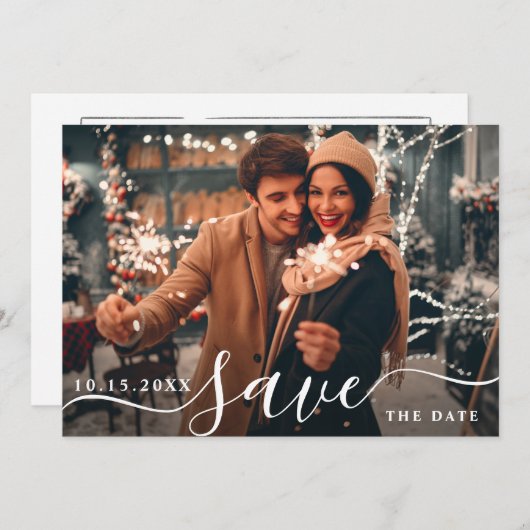 Foto van Elegant & Modern Wedding Save The Date (Voorkant / Achterkant)