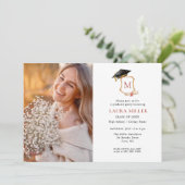 Foto van Elegant Monogrammed Afstuderen Kaart (Staand voorkant)