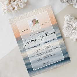 Foto van Elegant Mosaic Ocean Sunrise Funeral Serv Kaart