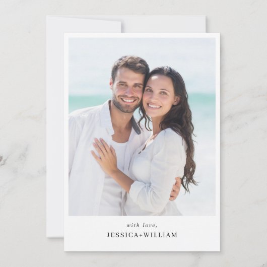 Foto van Elegant Mountains Forest Engagement Party Kaart (Achterkant)