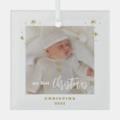 Foto van Elegant My First Kerstbaby Glas Ornament (Voorkant)
