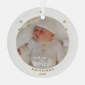 Foto van Elegant My First Kerstbaby Glas Ornament (Achterkant)