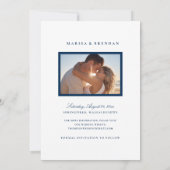Foto van Elegant Navy Blue Wedding Save The Date (Achterkant)