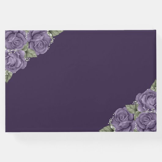 Foto van Elegant Paars Floral Funeral Gastenboek (Achterkant)