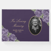 Foto van Elegant Paars Floral Funeral Gastenboek (Voorkant)