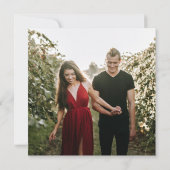 Foto van Elegant Peach Pink Waterverf Floral Weddi Kaart (Achterkant)