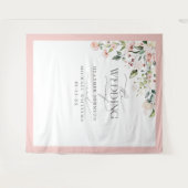 Foto van Elegant Peach Pink Waterverf Floral Weddi Wandkleed (Voorkant (horizontaal))