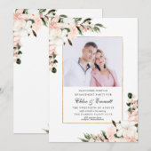 Foto van Elegant Pink Floral Engagement Party Kaart (Voorkant / Achterkant)