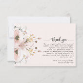 Foto van Elegant Pink Floral Wedding Bedankkaart (Voorkant)