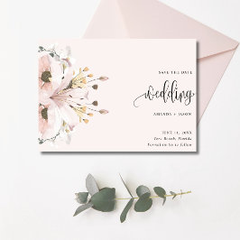 Foto van Elegant Pink Floral Wedding Save The Date