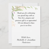 Foto van Elegant Pink Garden Flowers Greenery Bedankkaart (Achterkant)