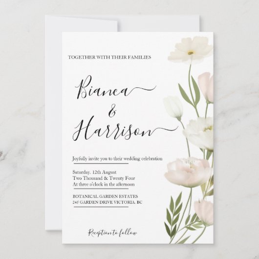 Foto van Elegant Pink Peony Save The Date (Voorkant)