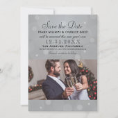 Foto van Elegant Platinum Gray Wedding Save The Date (Voorkant)