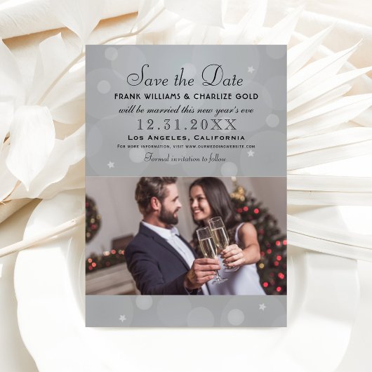 Foto van Elegant Platinum Gray Wedding Save The Date
