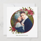 Foto van Elegant Poinsettia Floral kerstbruiloft Kaart (Achterkant)