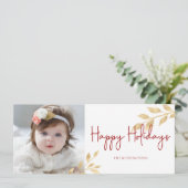 Foto van Elegant Prettige feestdagen Gold Leaf Feestdagenkaart (Staand voorkant)