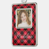 Foto van Elegant Red en Black Pset Verzilverd Omlijst Ornament (Links)