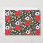 Foto van Elegant Red Green Floral met Kerstmis Gre Feestdagenkaart (Achterkant)