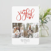 Foto van Elegant Red Joyful Feestdagenkaart (Staand voorkant)