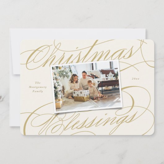 Foto van Elegant Religieuze kerstcadeautjes Feestdagenkaart (Voorkant)