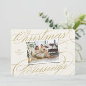 Foto van Elegant Religieuze kerstcadeautjes Feestdagenkaart (Staand voorkant)