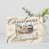 Foto van Elegant Religieuze kerstcadeautjes Feestdagenkaart (Staand voorkant)