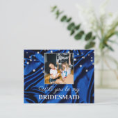 Foto van Elegant Royal Blue: Mijn Bridesmaid. Briefkaart (Staand voorkant)