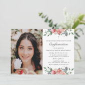 Foto van Elegant Roze Floral Kaart (Staand voorkant)