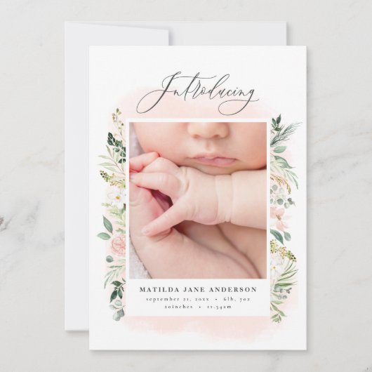 foto van elegant roze meisje aankondiging (Voorkant)