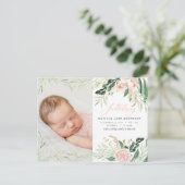 foto van elegant roze meisje aankondigingskaart (Staand voorkant)