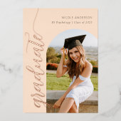 Foto van Elegant Script Boho Afstuderen Folie Uitnodiging (Voorkant)