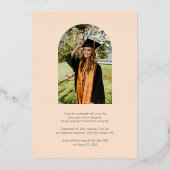 Foto van Elegant Script Boho Afstuderen Folie Uitnodiging (Achterkant)