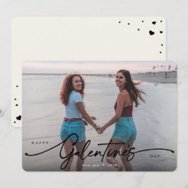 Foto van Elegant Script Galentine Day Flat Feestdagenkaart