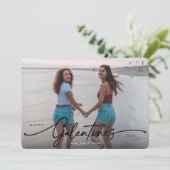 Foto van Elegant Script Galentine Day Flat Feestdagenkaart (Staand voorkant)