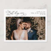 Foto van Elegant Script Greenery Wedding Hartelijk Briefkaart (Voorkant)