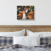 Foto van Elegant Script Love Wedding Bride Groom Canvas Afdruk (Insitu (Slaapkamer))