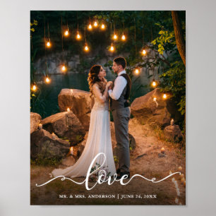 Foto van Elegant Script Love Wedding Bride Groom Poster