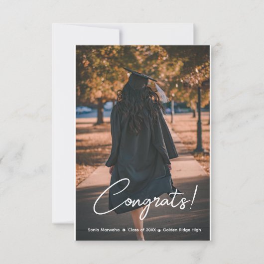 Foto van Elegant Script minimalist Afstuderen Bedankkaart (Voorkant)