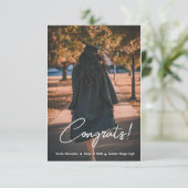 Foto van Elegant Script minimalist Afstuderen Bedankkaart (Staand voorkant)