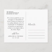 Foto van Elegant Script Monogram Weddenschap Bedan Briefkaart (Achterkant)