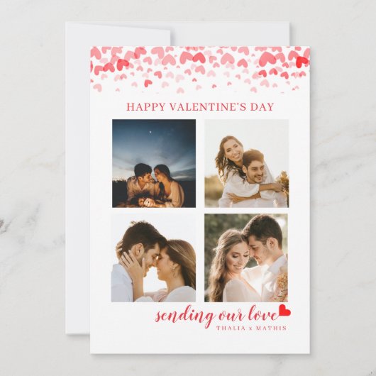 Foto van Elegant Script Red Heart Valentijns Card Feestdagenkaart (Voorkant)